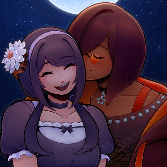 2025 : Full-color illustration for bunnyseawitch on Tumblr! (Art cropped to fit Carrd restrictions; you can find the full art on my socials!)