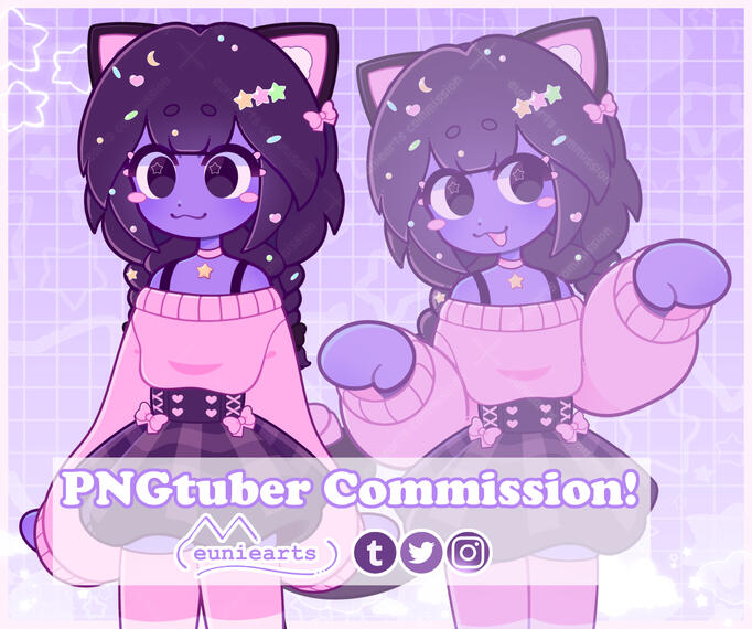 2024 : Flat-color PNGtuber set for SleepyHorrorKitty / kittycathorror on Twitter! OC belongs to her!