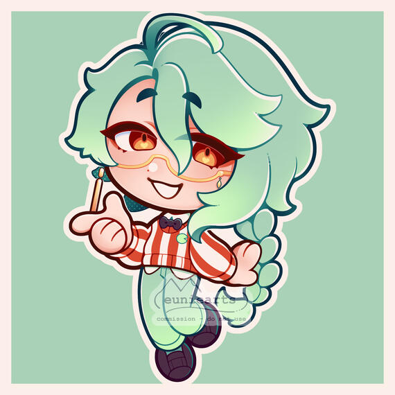 2024 : Chibi commission for fudomekimo on Instagram! Characters: Baizhu (Genshin)